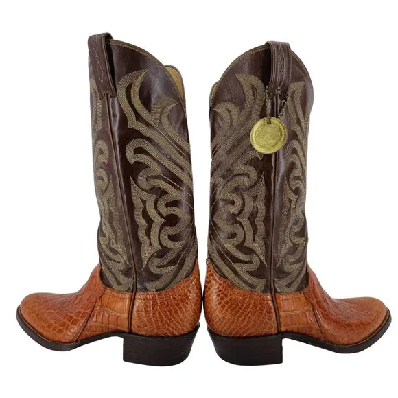 MINT Alligator El Rey Tony Lama 6.5B Honey Brown Cowboy Cowgirl Western Boots - Picture 7 of 16